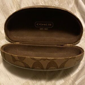 Coach Tan and Brown Eyeglass Case